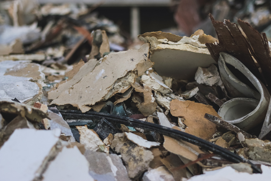 Junk pile of old building.